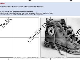 Trainer Shoe Grid Drawing - Cover Task - Art and Design