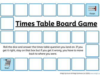 Times Tables Board Game – Multiplication Practice up to 12 × 12