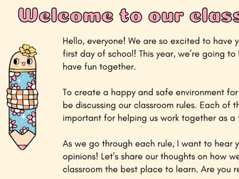 Classroom Rules, Routines and Expectations