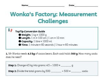 Wonka Themed Units of Measurement KS2