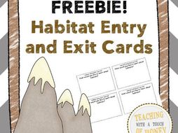 Habitat Entry and Exit Cards FREEBIE!