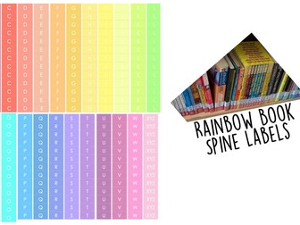 Rainbow Book Spine Labels For Class Library