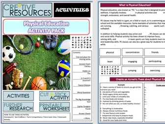 PE Cover Lessons Activity Booklet