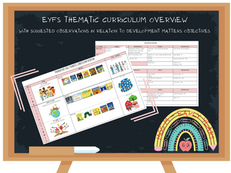 EYFS Thematic curriculum overview