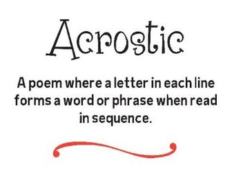 Acrostic poems KS1