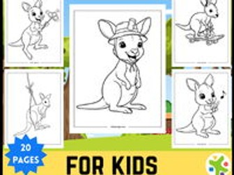 Kangaroo Colouring Sheets – Australian Animal Printables for EYFS & KS1