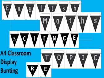 Display Bunting Lettering Pack A4 Primary