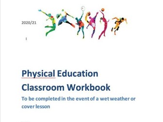 Indoor / Cover lesson PE and sport workbook and activities - editable