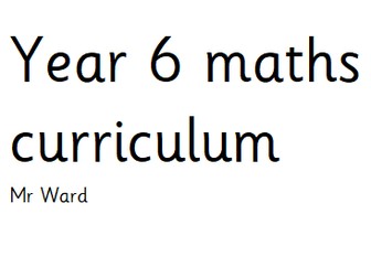 Year 6 maths curriculum yearly overview