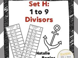 Division Anchors Set H: 1 to 9 Divisors