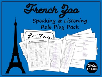 French Zoo Role Play Pack With Script