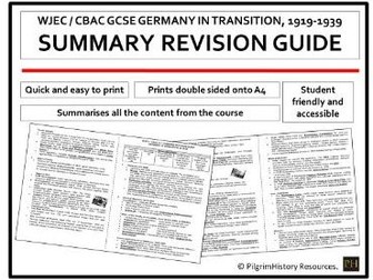 Germany in Transition Revision Guide Summary