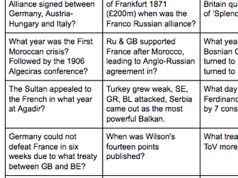 AQA History B Quiz Cards, over 60 questions.