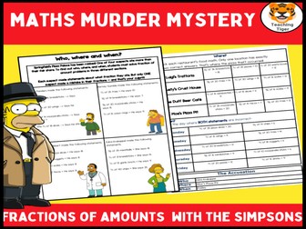 Fractions of Amounts Murder Mystery Activity | KS2–KS3 Maths Review Worksheet