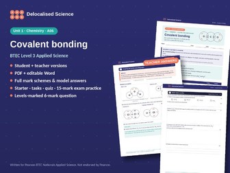 Covalent Bonding: Dot and Cross, Dative Bonds | BTEC Applied Science