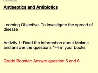 Antibiotics and Antiseptics - GCSE Biology Lesson PowerPoint (EDEXCEL)