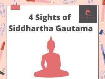 4 Sights of Siddhartha Gautama / Buddha Writing Frame
