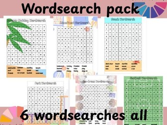 Summer Holiday Themed Word Searches KS1 KS2