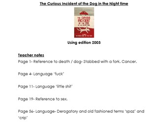 The Curious Incident of the Dog In The Night-time TEACHER NOTES English