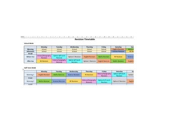 Revision Timetable