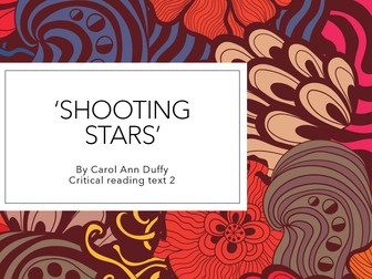 'Shooting Stars' by Duffy - poetry analysis