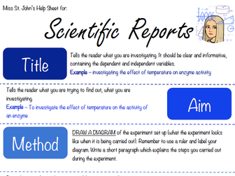 Scientific Report Help Sheet