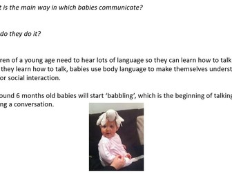 BTEC Child development 0-18m communication, language, emotional