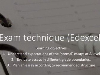 exam essay technique for Edexcel A level history