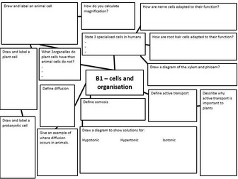 AQA Biology/Trilogy  Paper 1 Complete  Revision Mats with ANSWERS (New Spec. 1-9)