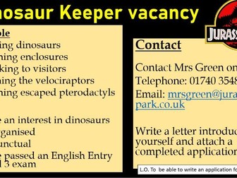 Job Application for Jurassic Park