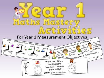 Measurement Mastery Activities – Year 1