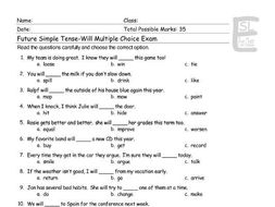 Present Continuous Exercises Multiple Choice Pdf - Exercise Poster