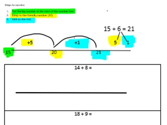 bridging to 30 addition with number line