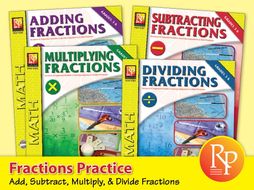 Fractions Practice for Addition, Subtraction, Multiplication, Division {Bundle}