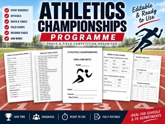 Athletics Championships Programme | Track & Field Competition Organiser