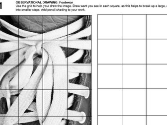 Art and Design Observational Drawing COVER WORKSHEETS or 'Do Now' tasks
