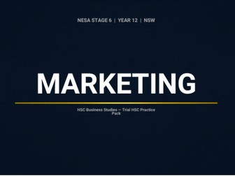 HSC Business Studies | Marketing Trial HSC Practice Pack | NESA NSW Year 12