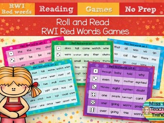 Roll and Read Read Write Inc - RWI Red word board games for phonics practice