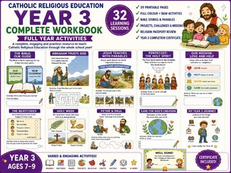 Catholic Religious Education – Year 3 Complete Workbook | Full Year Activities
