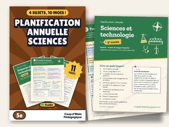 French Year Long Plan Grade 5 Ontario Science | Planif annuelle Sciences 5e