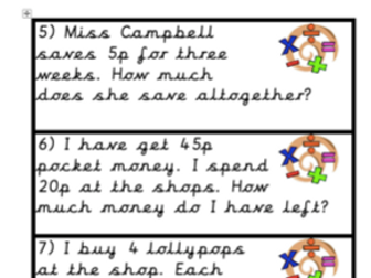 Differentiated word money problems  Y2