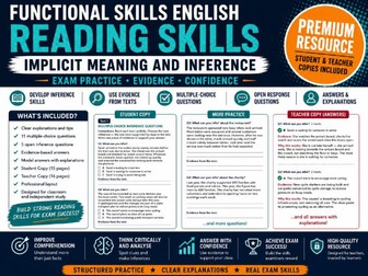 Functional Skills English Reading Implicit Meaning and Inference