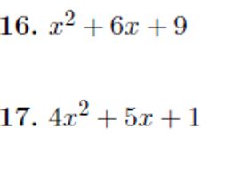 Six worksheets on factorising quadratics (with solutions)