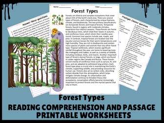 Exploring Forest Types: Engaging Reading Passage with Questions