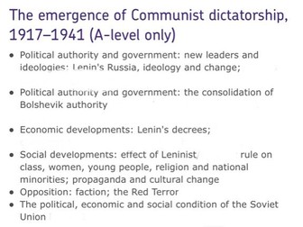 A level Russia Lenin
