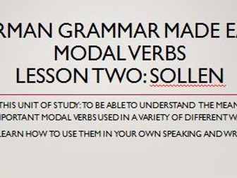 German modal verbs. Complete short lessons. lesson 2 sollen
