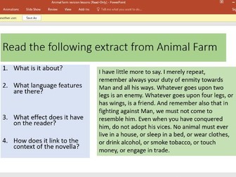 ANIMAL FARM - REVISION BOOKLET