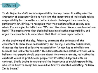 An Inspector Calls example essays for Edexcel GCSE