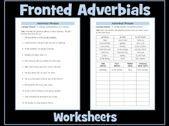 Fronted Adverbials Worksheets
