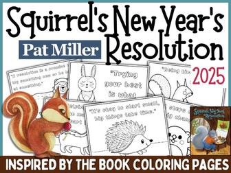 squirrels new years resolutions Winter activities coloring sheets 2025 Companion